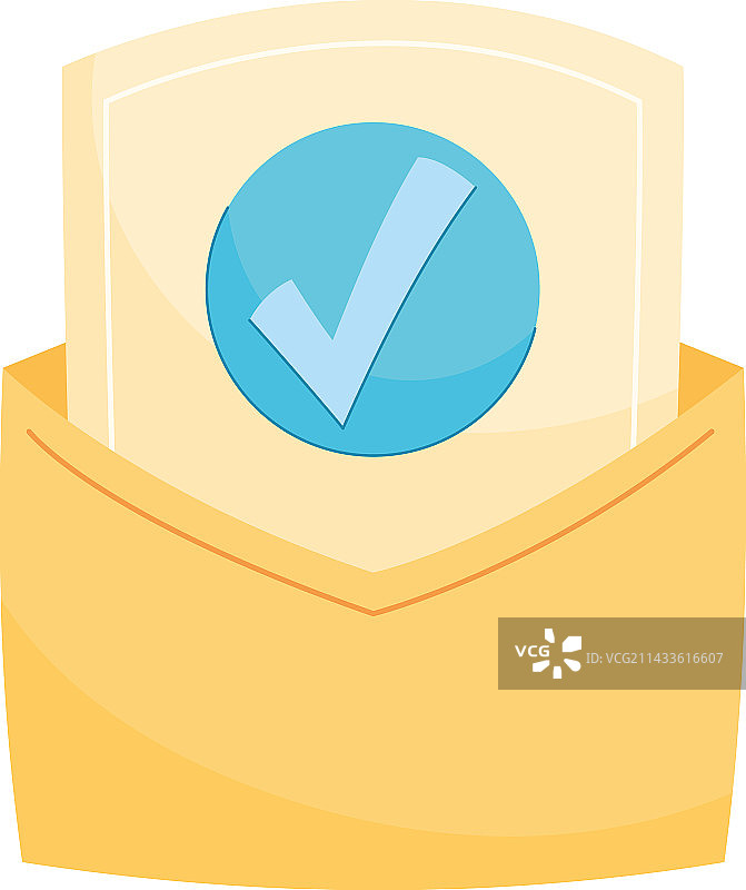 带有勾选符号的信封图片素材