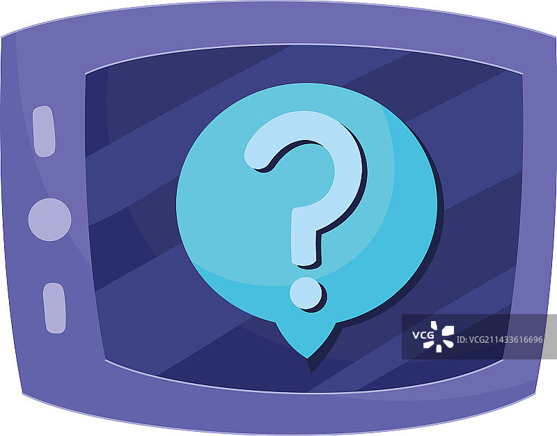 带有问号的平板设备图片素材