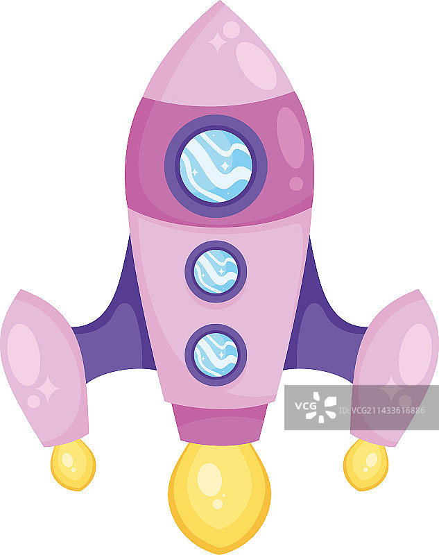 紫色火箭启动图片素材