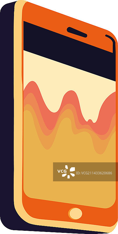 橙色智能手机设计图片素材
