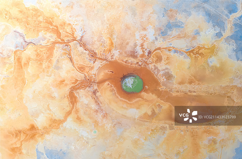 青海｜茫崖艾肯泉航拍图片素材