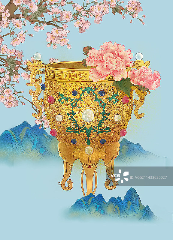 故宫金瓯永固杯插画图片素材