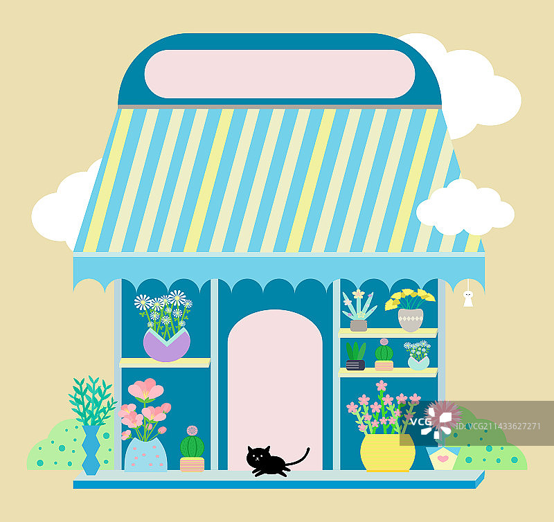 矢量插画-花店图片素材