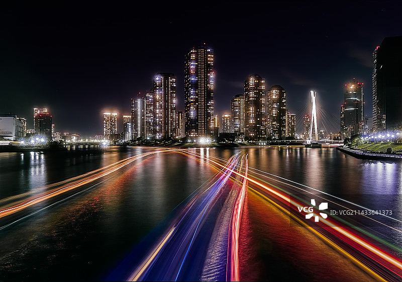 永代桥船轨图片素材