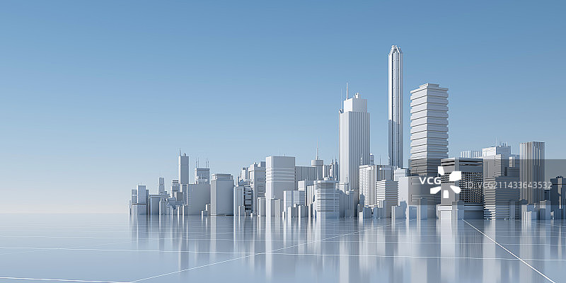 3D渲染城市天际线图片素材