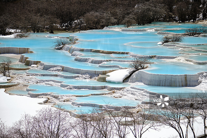 四川黄龙九寨，雪山湖泊图片素材