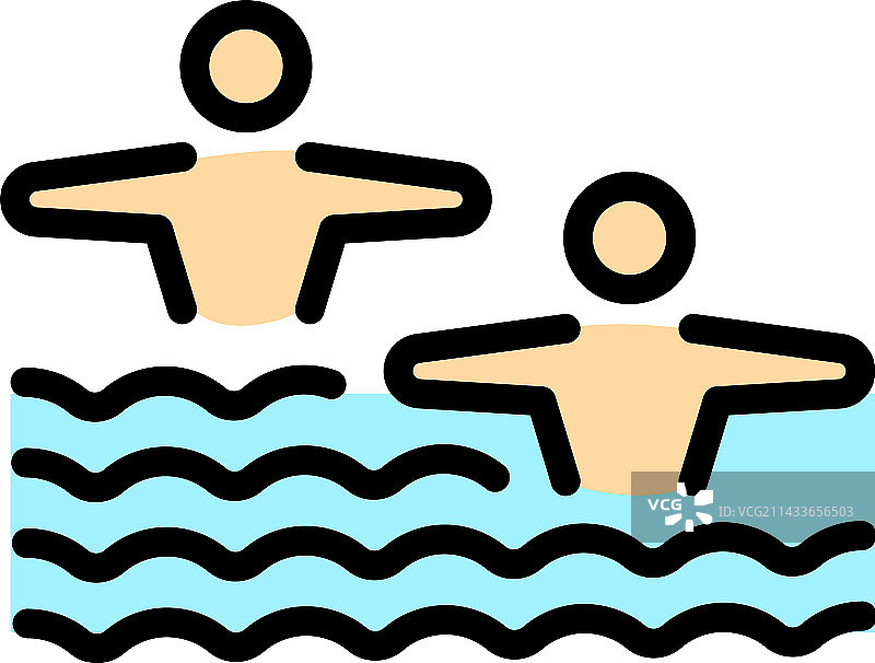 花样游泳同步舞蹈图标（扁平风格）图片素材