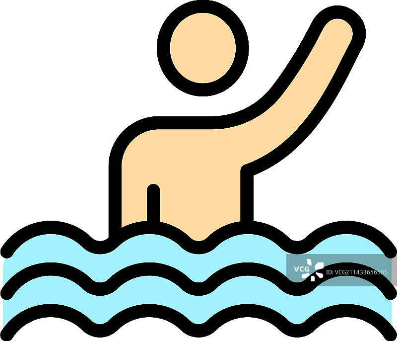 花样游泳运动图标（扁平风格）图片素材