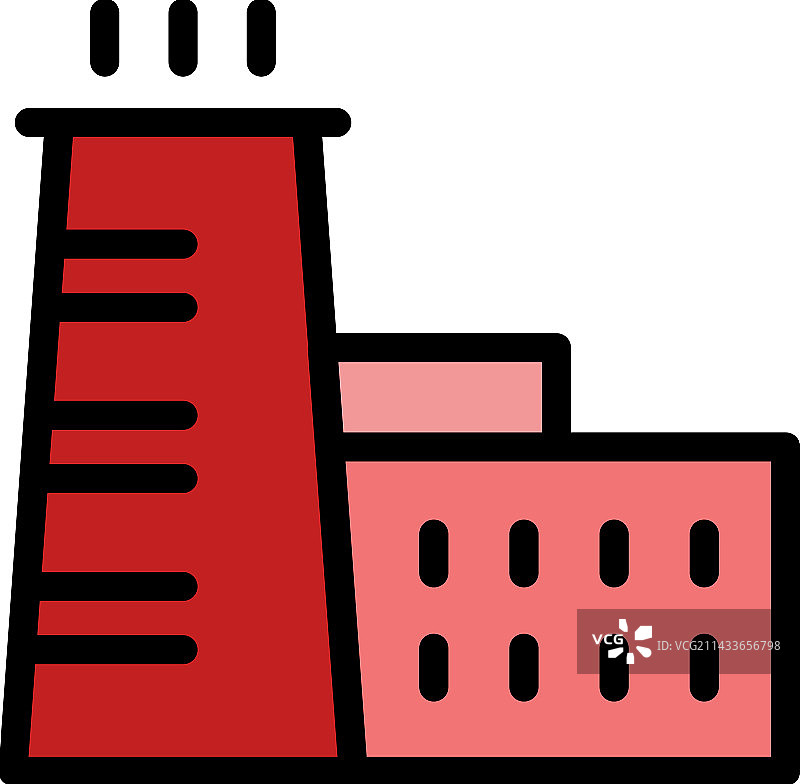 气体排放烟囱图标扁平设计图片素材