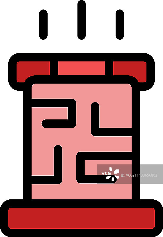 壁炉烟囱扁平图标图片素材
