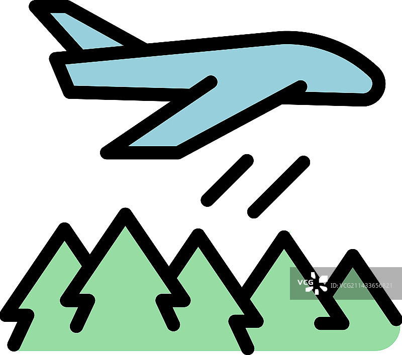 消防飞机扁平图标图片素材