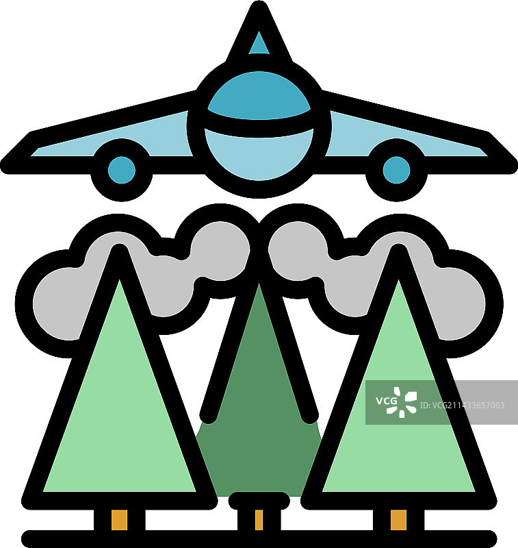 野火飞机图标（扁平风格）图片素材