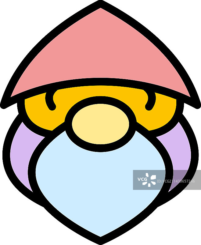 花园侏儒扁平图标图片素材