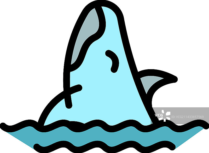 海洋鲸鱼扁平图标图片素材