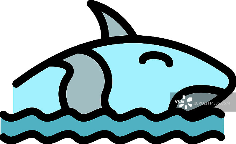 巨型虎鲸扁平图标图片素材