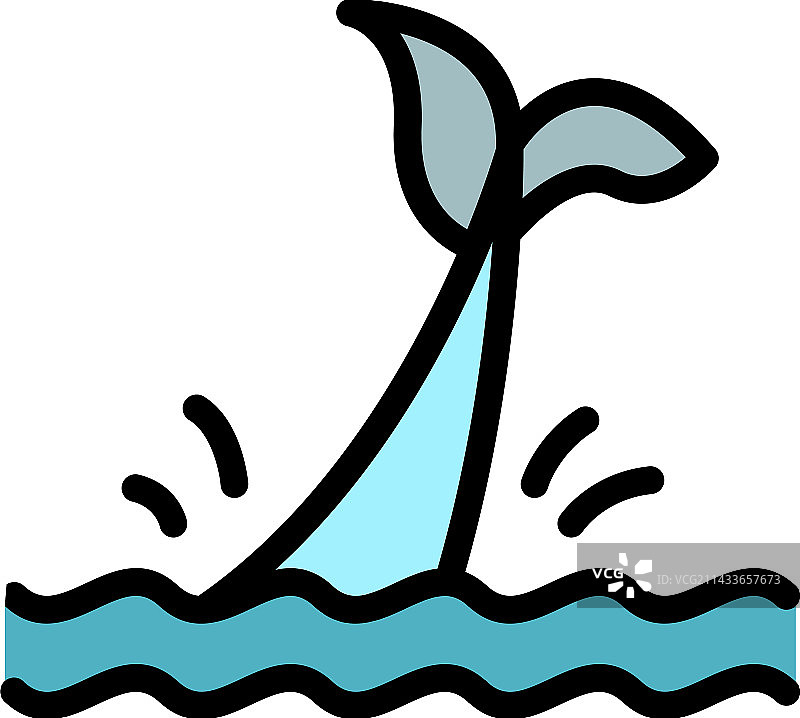 哺乳动物虎鲸扁平图标图片素材