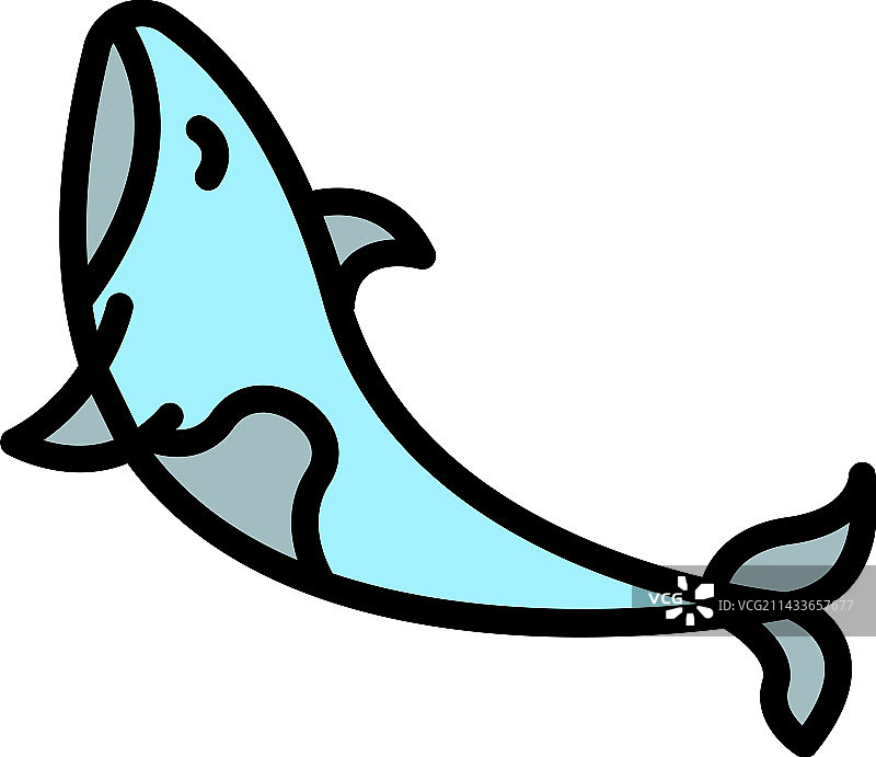 鲸鱼哺乳动物图标（扁平风格）图片素材