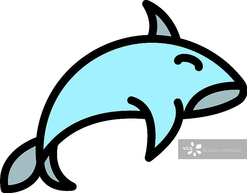 虎鲸扁平图标图片素材