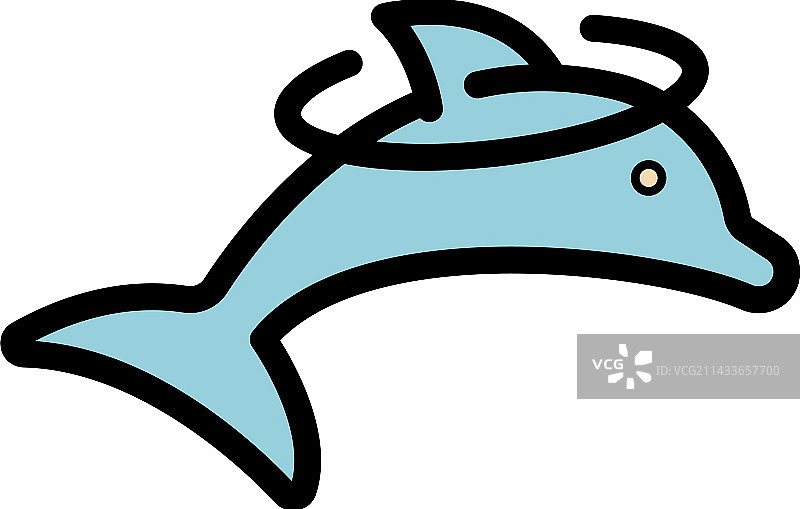 哺乳动物海豚扁平图标图片素材