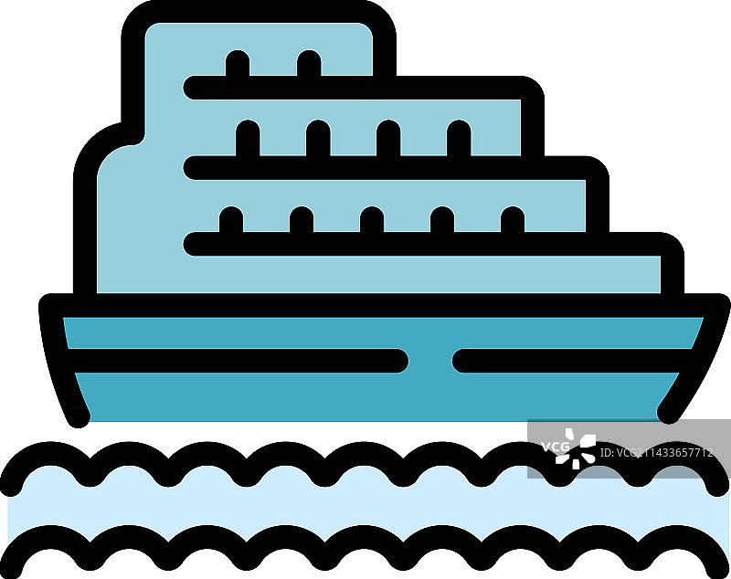 旅行船图标扁平风格图片素材