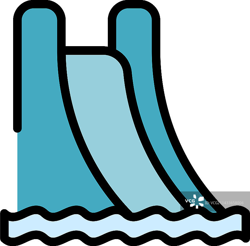 水滑梯图标扁平风格图片素材