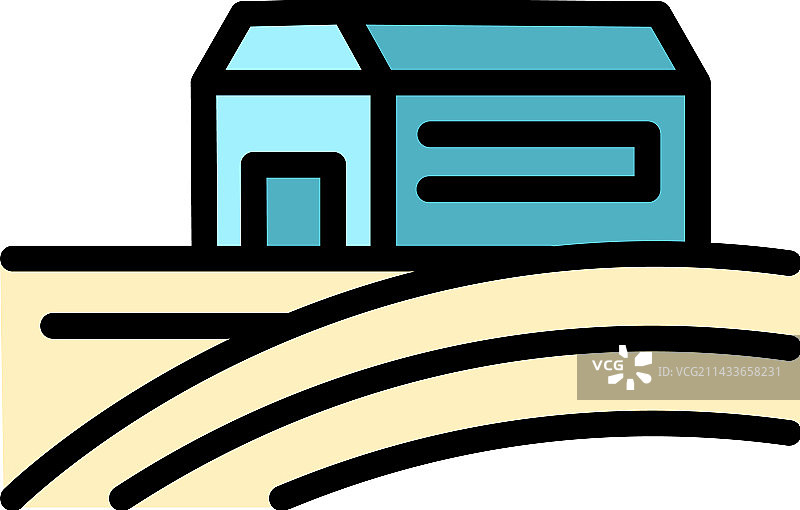 牧场房屋图标（扁平风格）图片素材