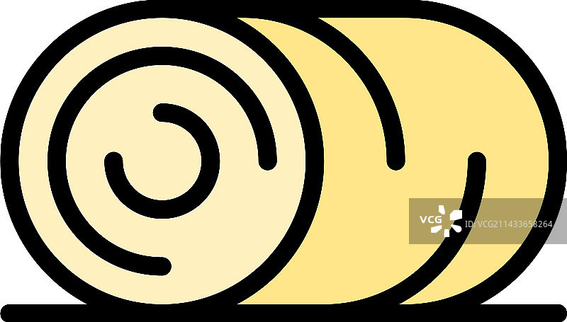 农田卷图标（扁平风格）图片素材