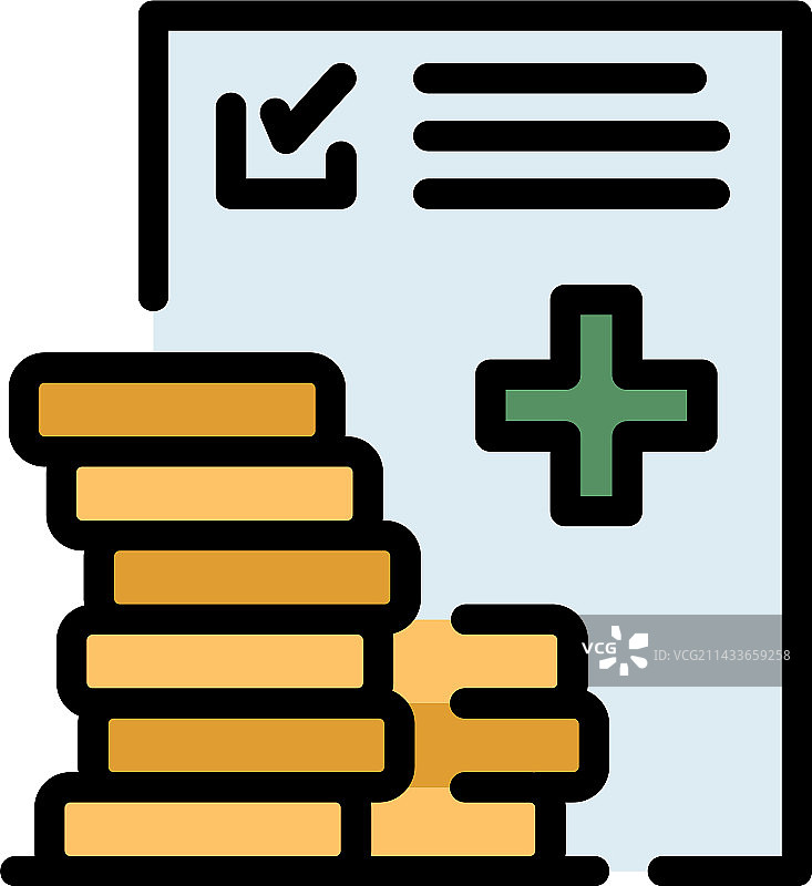 医疗补偿图标扁平设计图片素材