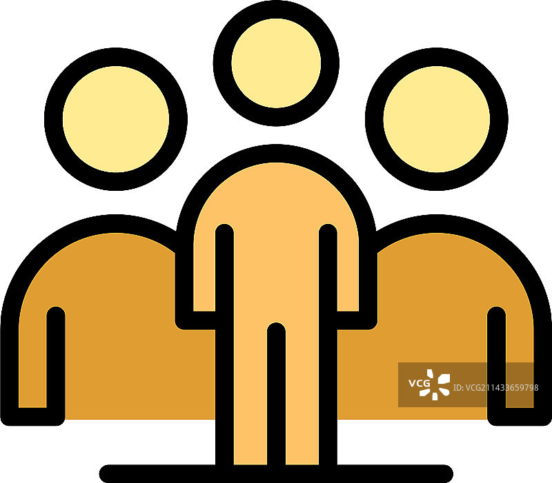 人力资源工作组图标扁平风格图片素材