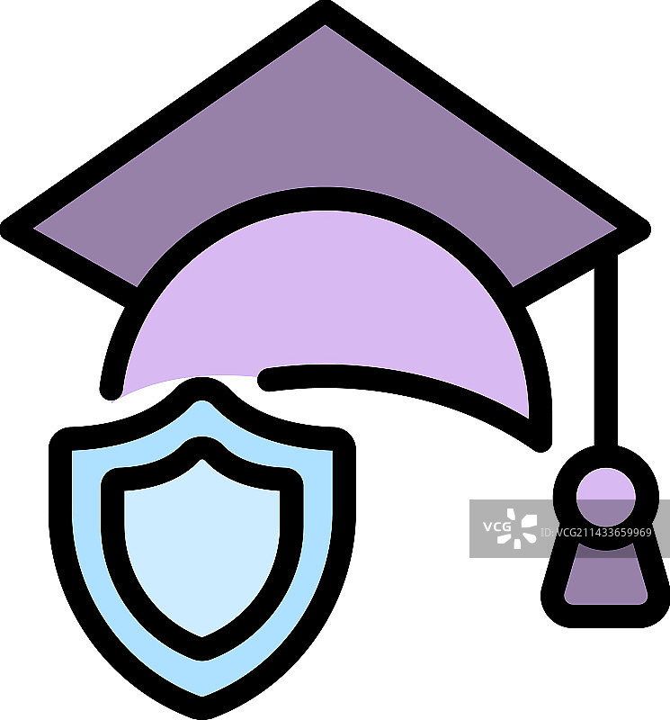 责任毕业帽图标扁平风格图片素材