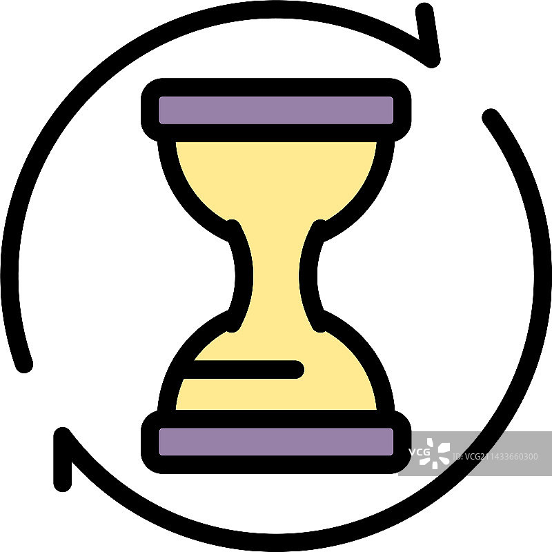 加急工作沙漏图标（扁平风格）图片素材