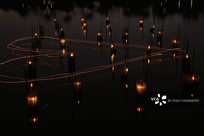 虾塘光绘图片素材