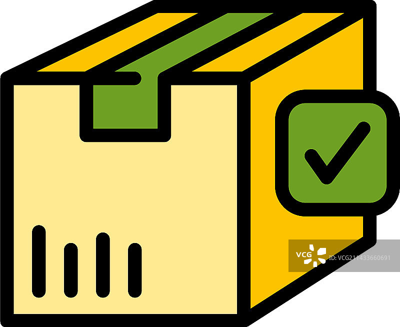 已送达包裹图标（扁平风格）图片素材