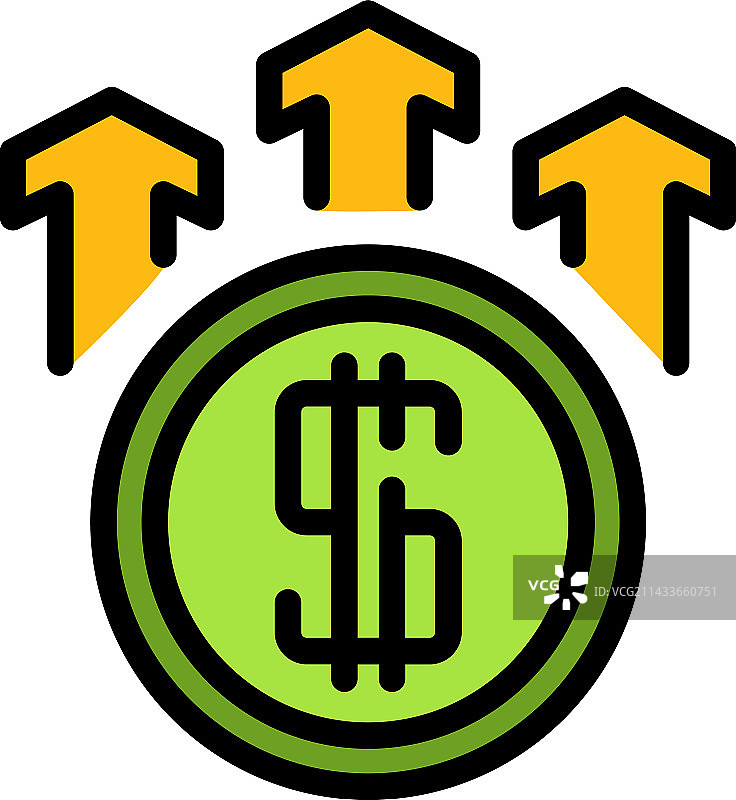 收益增长图标（扁平风格）图片素材