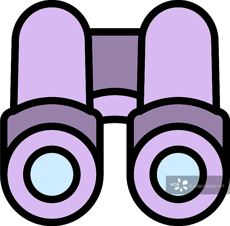 双筒望远镜市场调研扁平图标图片素材