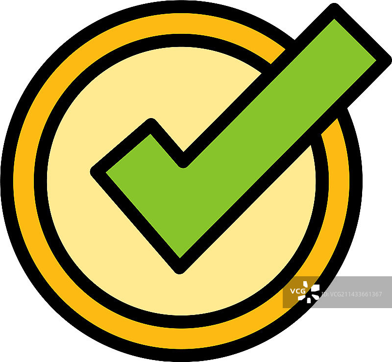 扁平风对勾图标图片素材