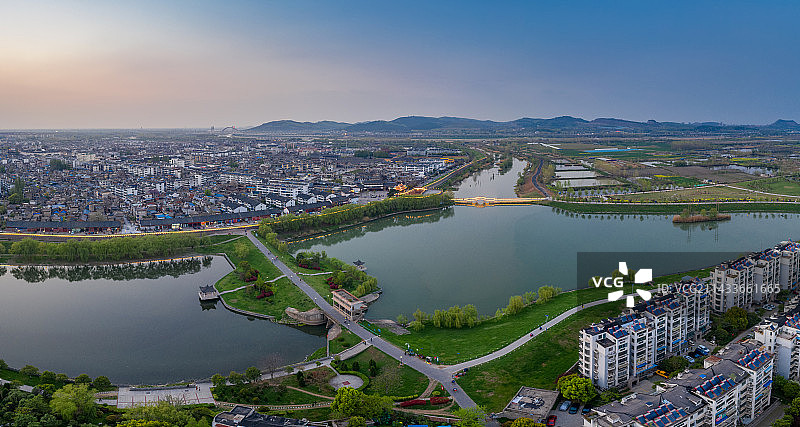 寿县宾阳门视角航拍图图片素材