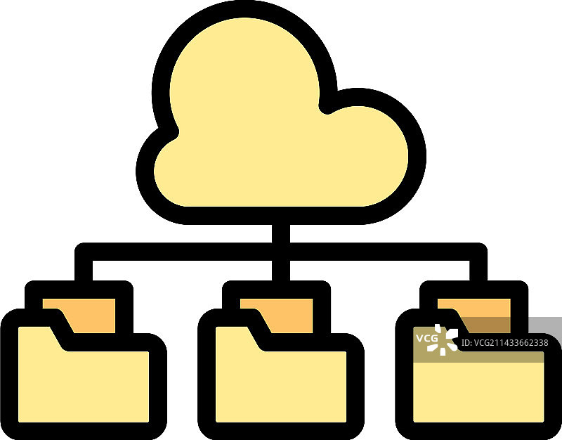 数据存储云图标（扁平风格）图片素材