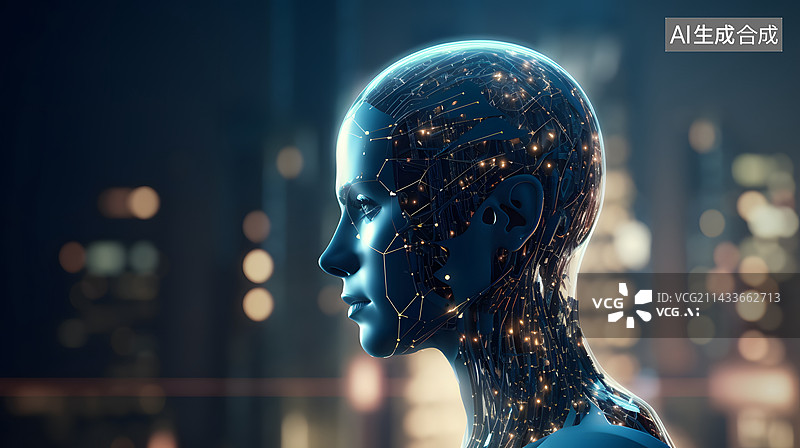 【AI数字艺术】智能机器人使用数字人工智能背景素材图片素材