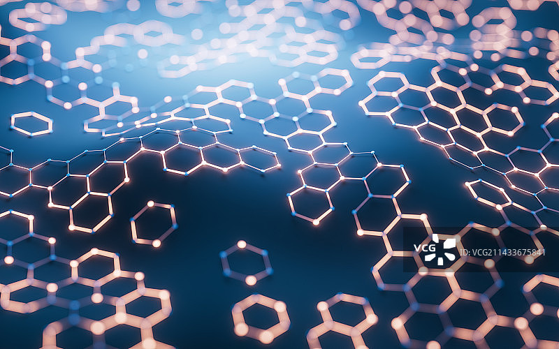 六边形网格材料背景3D渲染图片素材