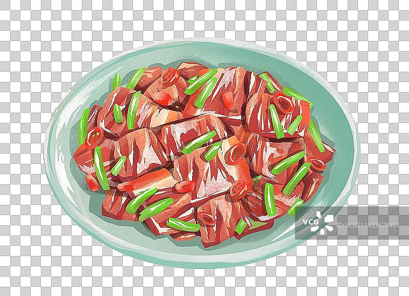 长沙特殊美食之蒜薹炒腊肉图片素材