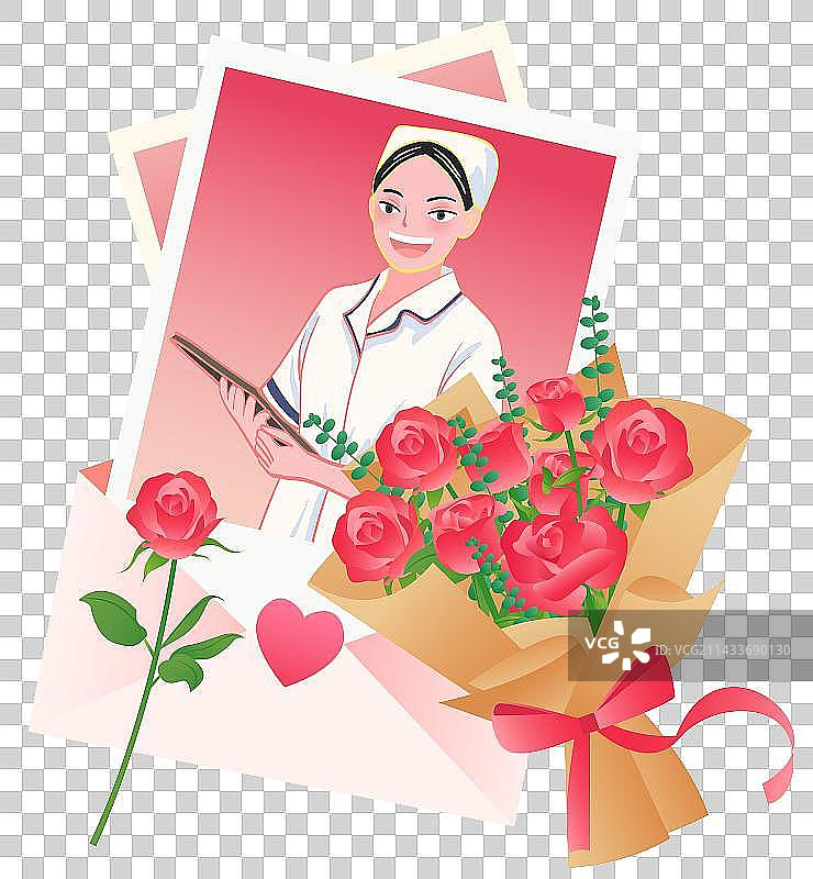 国际护士节致敬白衣天使矢量插画图片素材