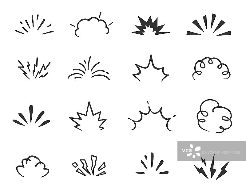 卡通涂鸦炸弹爆炸漫画云图片素材