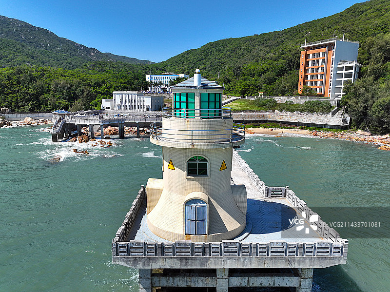 广东省汕头市南澳县钱澳湾灯塔度假村航拍图片素材