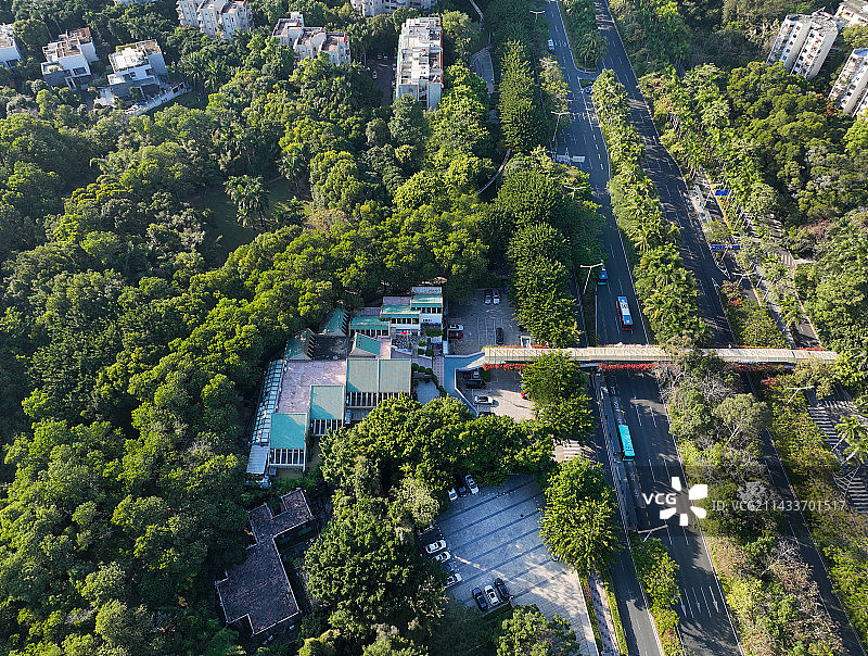 广东省深圳市南山区华侨城大厦何香凝美术馆洲际大酒店锦绣中华航拍图片素材