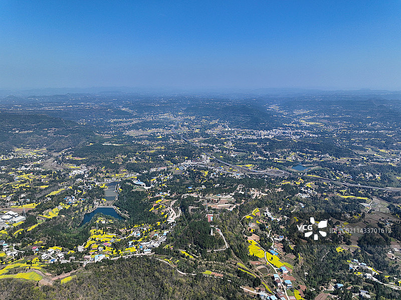 四川省南充市仪陇县金城镇大金山白塔山风景区航拍图片素材