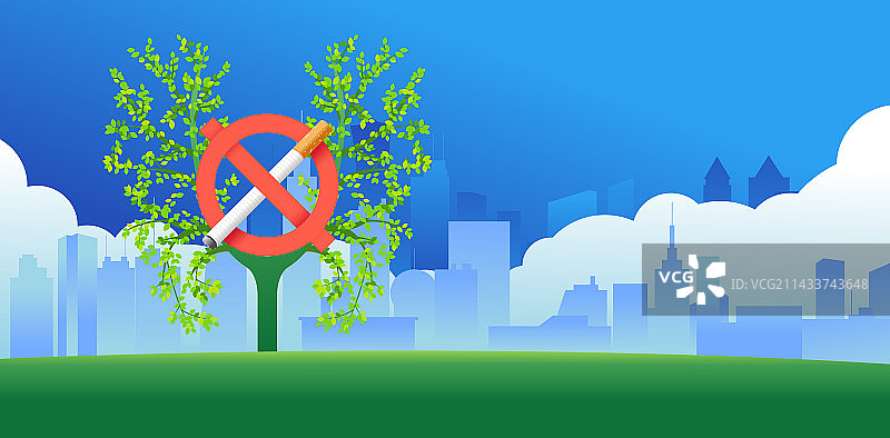 世界无烟日健康戒烟矢量插画海报图片素材