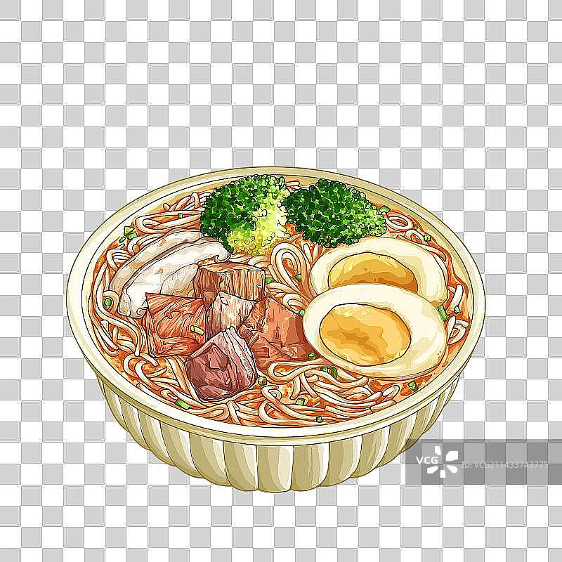 iPad美食插画｜牛肉面图片素材