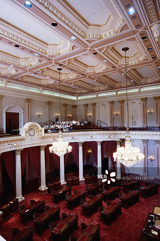 加利福尼亚州议会大厦参议院议事厅风光图片素材