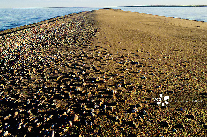外岛沙洲上的鸟类足迹图片素材